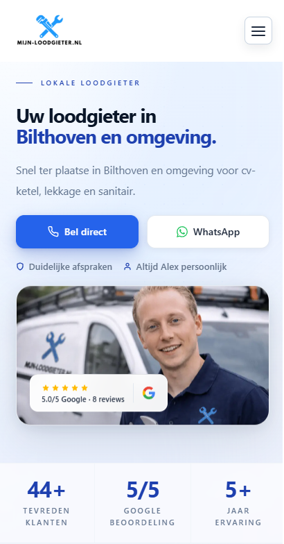 Mobiele screenshot van mijn-loodgieter.nl